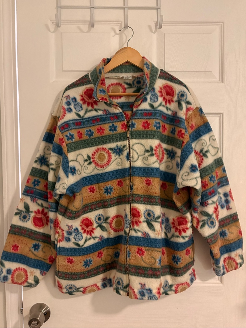 Alfred Dunner Fleece Floral Zip Up